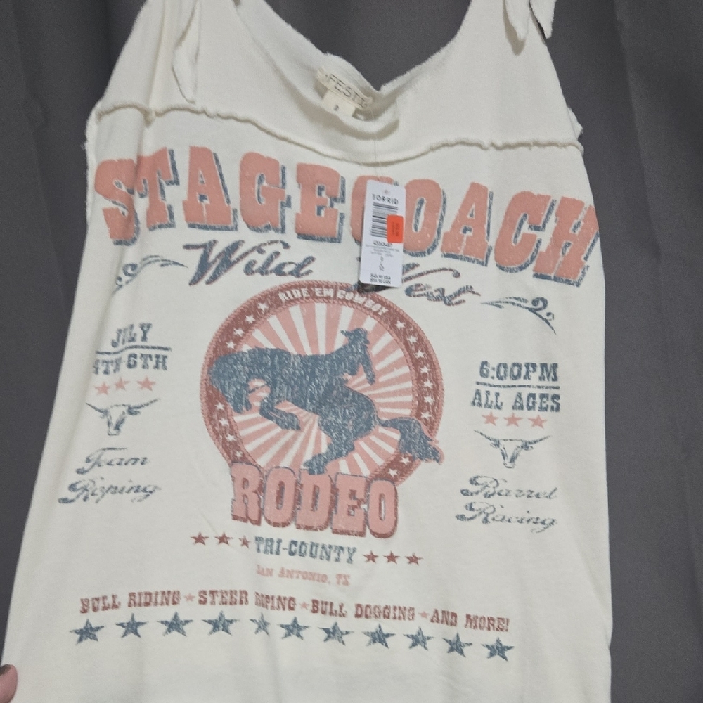 Stagecoach Rodeo Graphic Tank Top - Cream